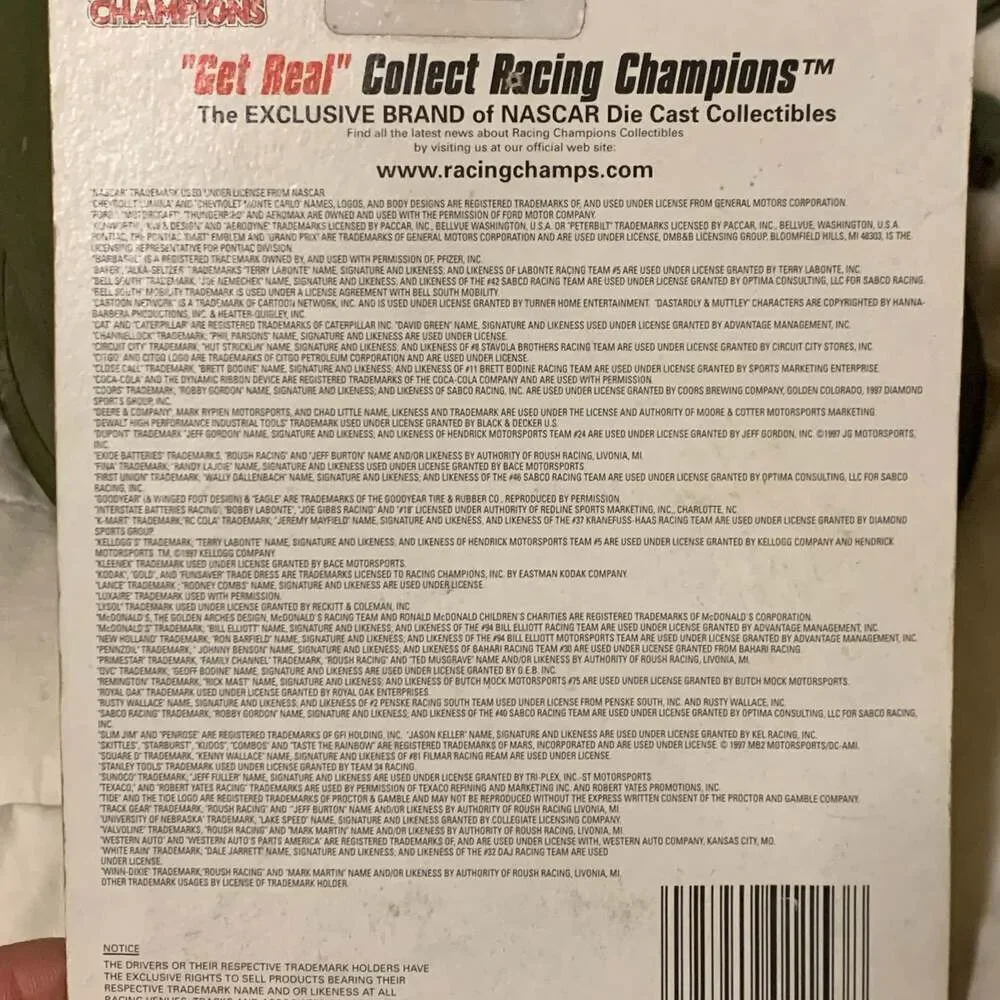 Vintage Racing Champions Wally Dallenbach #46 First Union NASCAR Die-Cast - New